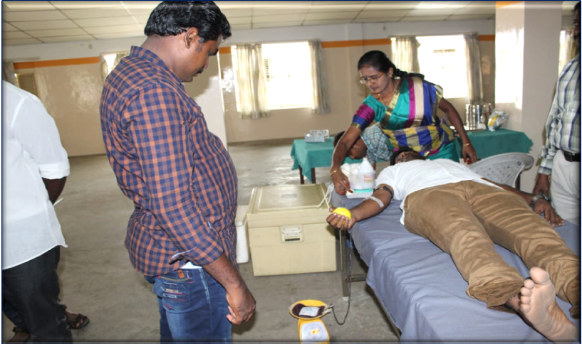 Our College NSS Volunteer Donating Blood for Government Hospital Blood Bank,Tiruchengode 